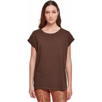 Dámské oblečení Dámské volné tričko Urban Classics s ohrnutými rukávky 100% bavlna Barva: Hnědá, Velikost: 3XL