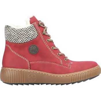 Dámské kozačky Dámská zimní kotníková obuv s kožíškem RIEKER Z6620-33 červená #Velikost: 42