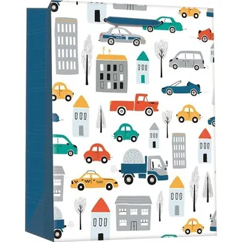 Dárková taška Taška dárková dopravní prostředky se stříbrnou ražbou L+ 30 x 42 x 12 cm Varianta: Taška dárková dopravní prostředky se stříbrnou ražbou L+ 30 x 42 x 12 cm A Varianta