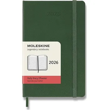 Diář MOLESKINE 2026 S denní, tvrdé desky, zelený