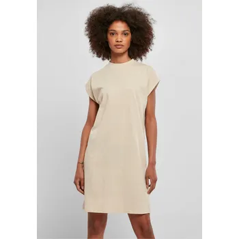 Dámské šaty Lehké bavlněné šaty Urban Classics se stojáčkem a ohrnutými rukávky 140 g/m Barva: softseagrass, Velikost: 4XL