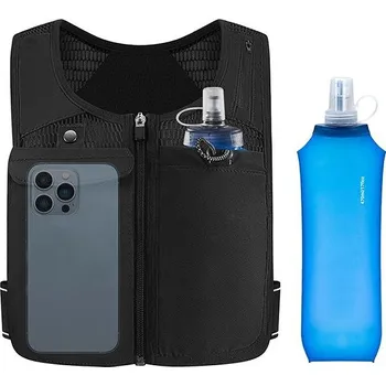 Take it shop Běžecká vesta s úložnými kapsami a reflexními prvky, černá, S/M