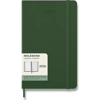 Diář MOLESKINE 2026 L týdenní, tvrdé desky, zelený