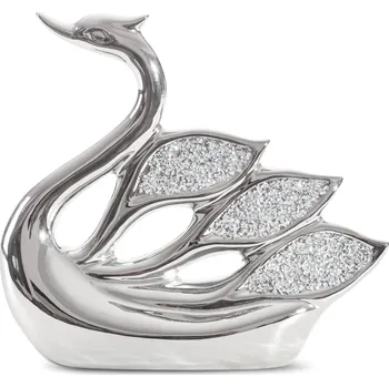 Váza DEKORAČNÍ FIGURKA PALMERU 27X8X26 CM STŘÍBRNÁ