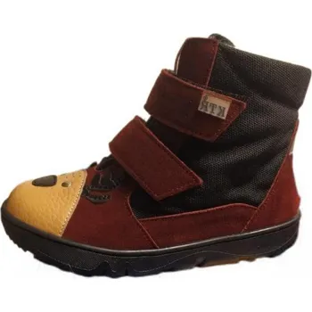 Dívčí zimní obuv ZIMNÍ NEPROMOKAVÉ BOTY KTR BARE s membránou - SOB 315 bordó+černá+ růžová dívčí Velikost: 27