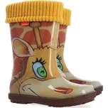 DEMAR HAWAI LUX PRINT 0049 AK žirafa / Dětské zateplené holinky 30-31