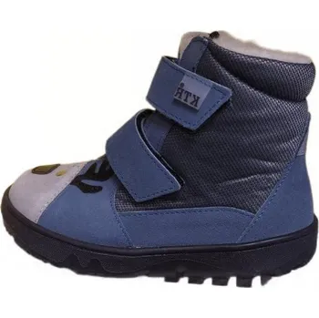 Dívčí zimní obuv ZIMNÍ NEPROMOKAVÉ BOTY KTR BARE s membránou - SOB 315 modrá+ šedá+šedá chlapecké Velikost: 30