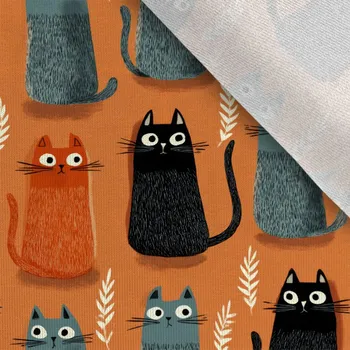 Teplákovina Takoy 150 cm podzimní kočky