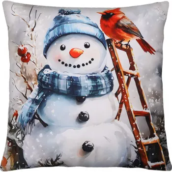 Polštář Vánoční polštář XMAS SNOWMAN I. 40x40 cm Mybesthome Varianta: Povlak na polštář, 40x40 cm