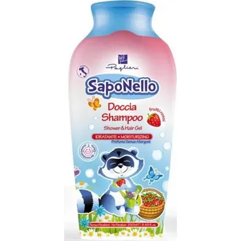 Koupelová kosmetika SapoNello italský dětský sprchový gel a šampon Jahůdka 250ml