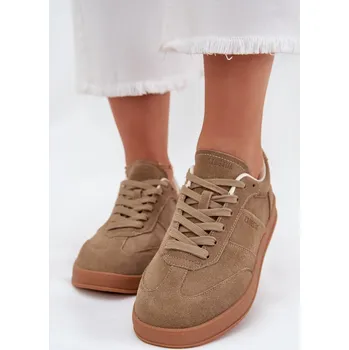 Dámské tenisky Dámské semišové sneakersy Big Star SS274675 HI-POLY SYSTEM Barva: Béžová, Velikost: 39