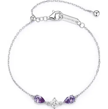 Náramek Náramek Brosway Fancy Magic Purple s dvěma fialovými kameny ve tvaru kapky - Stříbro 925