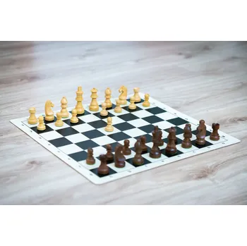 Šachy Palisandr klasik s černou šachovnicí + doprava zdarma