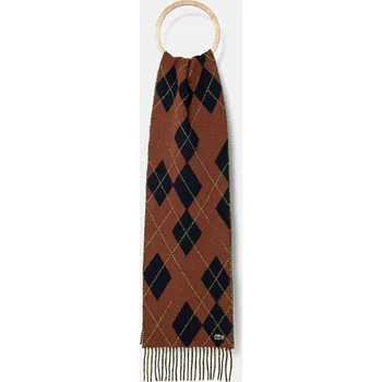Šála Vlněná šála Lacoste hnědá barva, RE4061 88X, vel. ONE SIZE