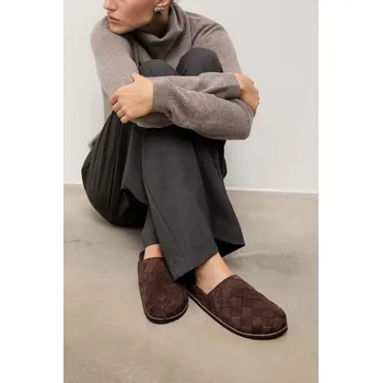 Dámské pantofle Semišové papuče Answear.LAB hnědá barva 19693 88X, EUR 38