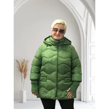 Dámský kabát Melanni dámská zimní bunda zelená s až XL Barva: Zelená, Velikost: L, Size system: EU