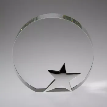 Skleněná trofej hvězda - kulatá (Skleněná trofej, 150 x 30 x 150 mm)