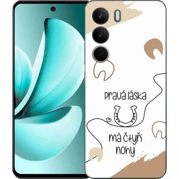 Pouzdro na mobilní telefon Gelový kryt mmCase na Realme C71 - koňský motiv bílé pozadí