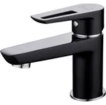 CERSANIT - Umyvadlová baterie MILLE jednopáková, jednootvorová, stojánková, s pevným výtokovým ramínkem, CHROM/ČERNÁ, s výpustí kovovou S951-048