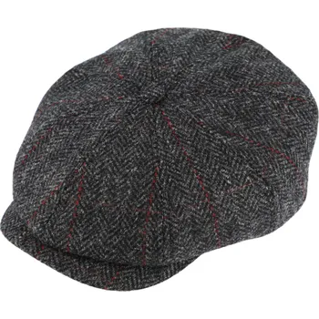 Čepice Fiebig - Headwear since 1903 Šedá bekovka Hatteras od Fiebig - 8-dílná bekovka Shetlandská vlna / Bakerboy Velikost: 61 cm (XL)