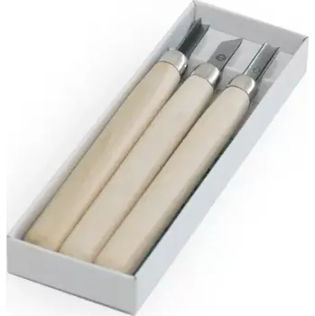 Dláto Sada řezbářských mini-dlát MARUICHI C-3 s dřevěnou rukojetí - 3 kusy