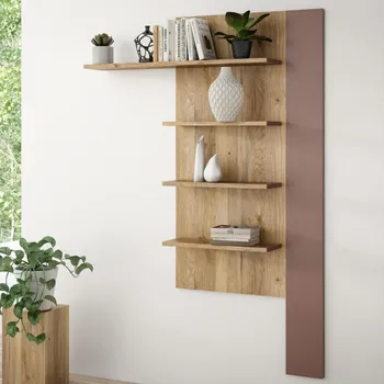 police Nástěnná police INAR dub/hnědá