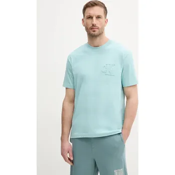 Pánské oblečení Bavlněné tričko Calvin Klein Jeans J30J327494 tyrkysová 06X, vel. XL