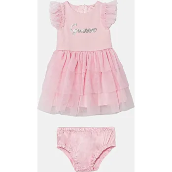 Dívčí šaty Dívčí šaty Guess růžová barva, mini, A5RK02 KAUH0 A5RK02.KAUH0.PPYA 30X, vel. 62-68