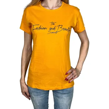 Emola Dámské tričko s krátkým rukávem FASHION Barva: Hořčicová, Velikost: M