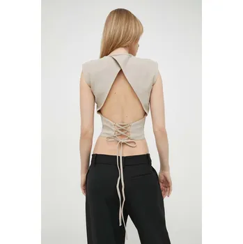 Dámská halenka Halenka se směsi vlny IRO WP16VITORI béžová 02X, vel. 40