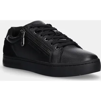 Pánská móda Kožené sneakers boty Calvin Klein Jeans CLASSIC CUPSOLE ZIP LOW IN YM0YM01254 černá 99X, EUR 44