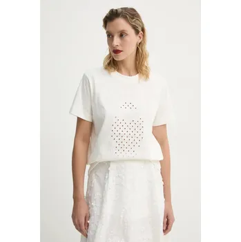 Pánské tričko Bavlněné tričko MUNTHE FENELLA béžová barva, 251111325161 01X, vel. 34