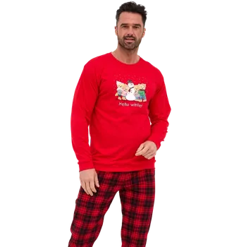 Pánské oblečení Pánské dlouhé pyžamo Cornette 115/289 Winter XXL Červená