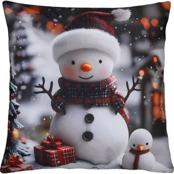 Polštář Vánoční polštář XMAS SNOWMAN VII. 40x40 cm Mybesthome Varianta: Povlak na polštář s výplní, 40x40 cm