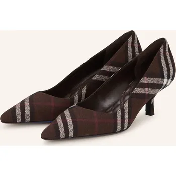 Dámské lodičky Burberry Dámské Lodičky, tmavě hnědá / bílá / tmavě červená, 41