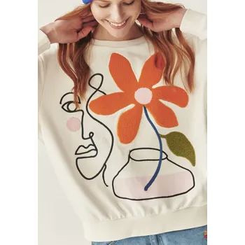 Dámská mikina Tatuum VYŠÍVANÁ MIKINA S BIO BAVLNOU – WASKA 1