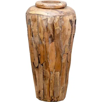 Bytová dekorace vidaXL Dekorativní váza 40 x 80 cm masivní teakové dřevo