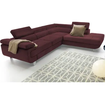 Sedací souprava Rohová sedací souprava Lotos, vínově červená látka, pravý roh