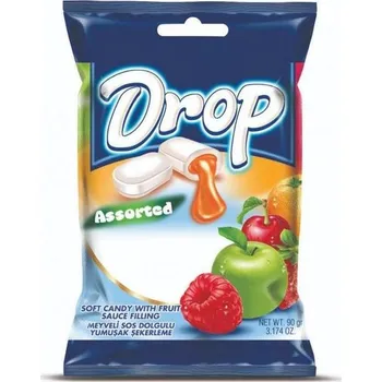 Bonbon DROP Assorted měkké žvýkací bonbony s ovocnou náplní 90g