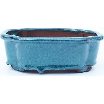 Květináč Miska 16 x 13 x 5,5 cm barva zelenomodrá
