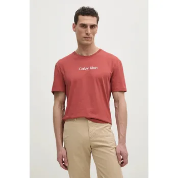 Pánské tričko Bavlněné tričko Calvin Klein oranžová barva, K10K111346 28X, vel. L