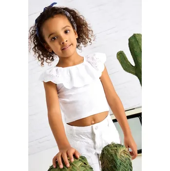 Dětské bavlněné tričko Mayoral 3012.6K.Mini.PPYA bílá 00X, vel. 140