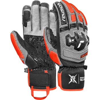 Lyžařské rukavice Reusch Worldcup Warrior SC - blck/silver/fluo red 8,5