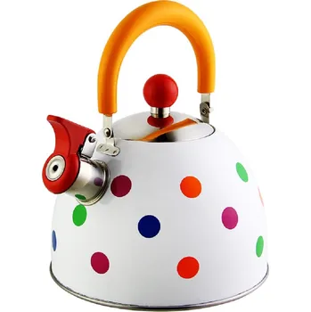 Konvice na čaj HAUS ROLAND čajová konvice Schangzher s barevnými puntíky a oranžovou rukojetí 2,5l