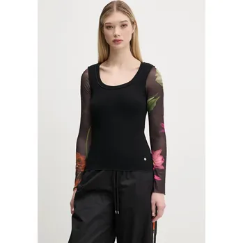 Oblečení a móda Tričko s dlouhým rukávem Desigual FLINT 25SWTK93 černá 99X, vel. M