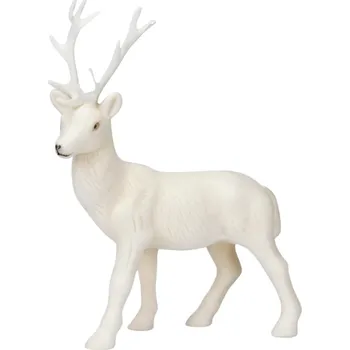 Vánoční dekorace Dekorativní bílý sob 28 cm, sada 2ks