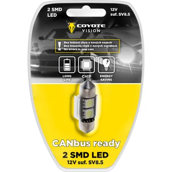 Nářadí pro automobil Žárovka 12V LED 2 SMD sufitová SV8.5 CAN-BUS COYOTE VISION Coyote Vision