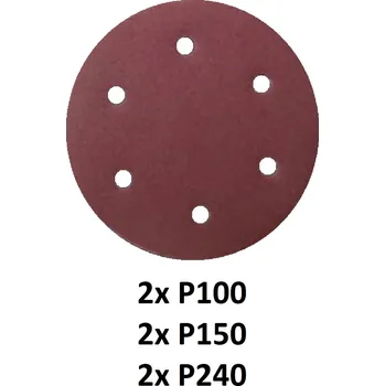Brusný papír Sada brusných papírů - 2xP100, 2xP150, 2xP240 pro AE3S80 ASIST AE3A046 ASIST
