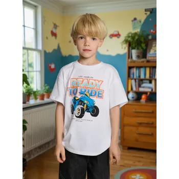 Oblečení a móda Sinsay - Tričko s krátkými rukávy a potiskem - bílá - 838EY-00X - 838EY-00X-116