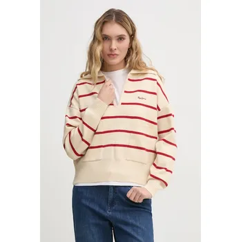 Dámský svetr Svetr Pepe Jeans PRISCILLA dámský, béžová barva, lehký, PL702272 01X, vel. XS